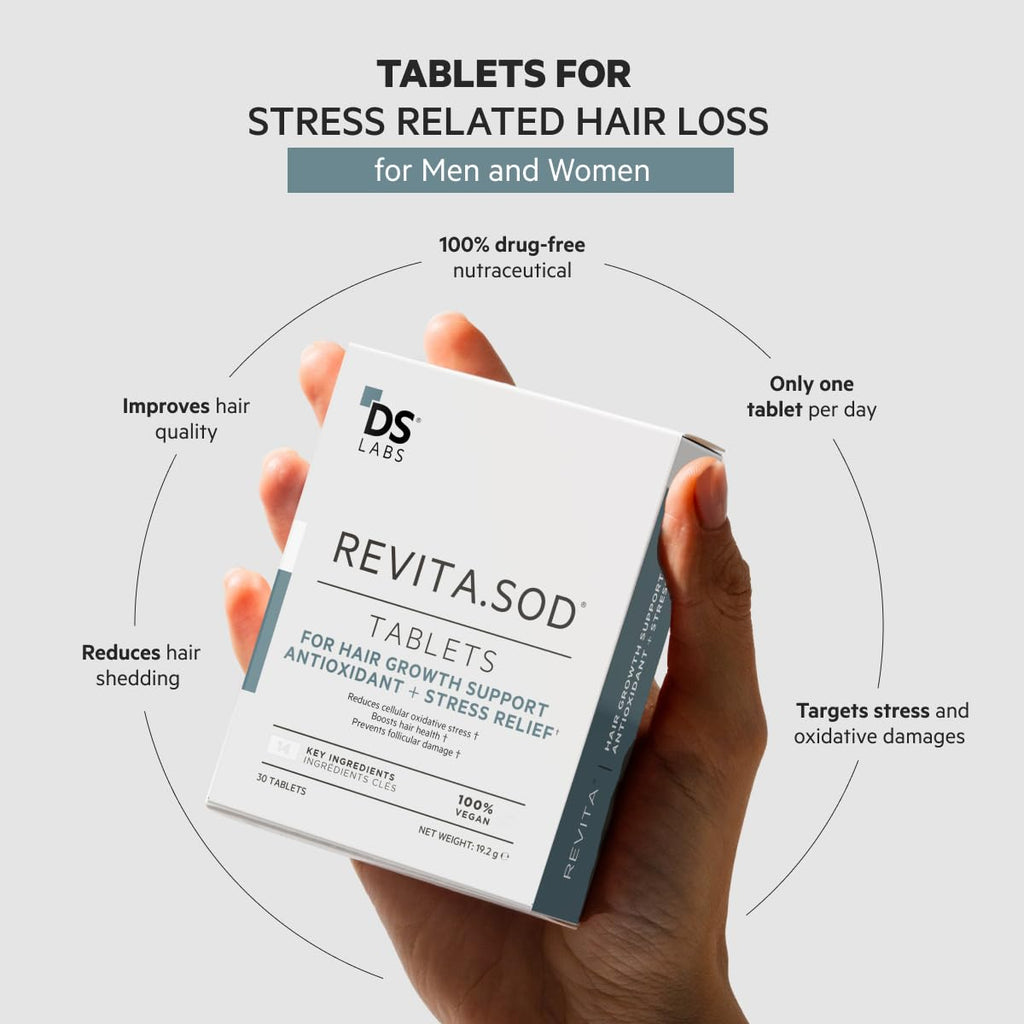DS Laboratories Revita.SOD Hair Support Tablets – Daily Hair Wellness Supplement with SOD, Zinc & Ashwagandha | 30 Tablets