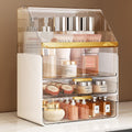 Ducoak 3-Tier Makeup Organizer with Lid – Clear Vanity Storage