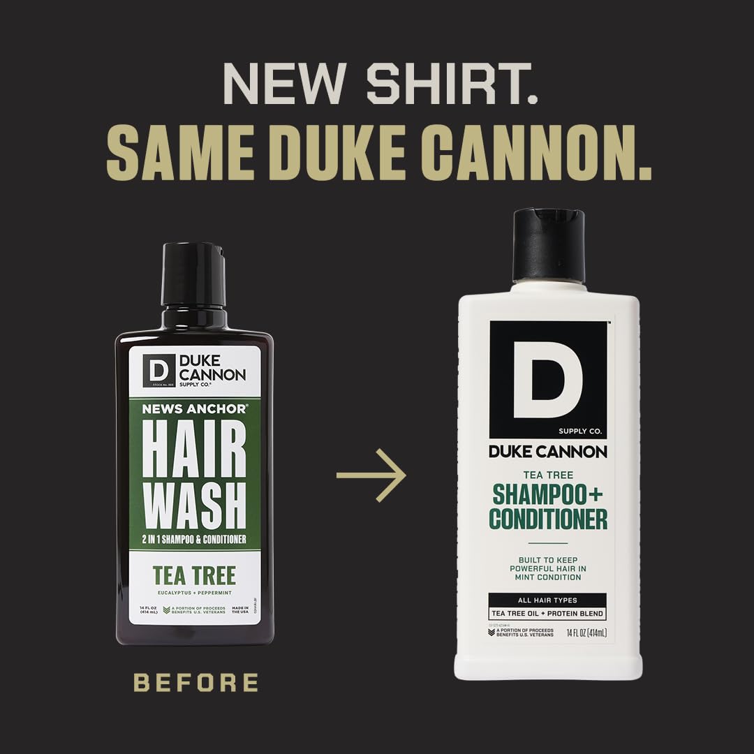 Duke Cannon Supply Co. 2-in-1 Hair Wash 3-Pack — Tea Tree, Sawtooth & Midnight Swim (14 oz each)