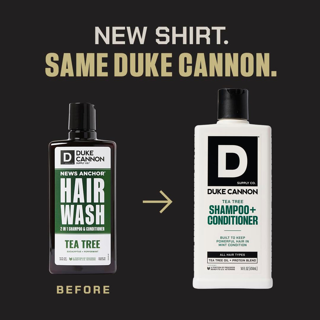 Duke Cannon Supply Co. 2-in-1 Hair Wash - Tea Tree & Midnight Swim - 14 oz 2-Pack