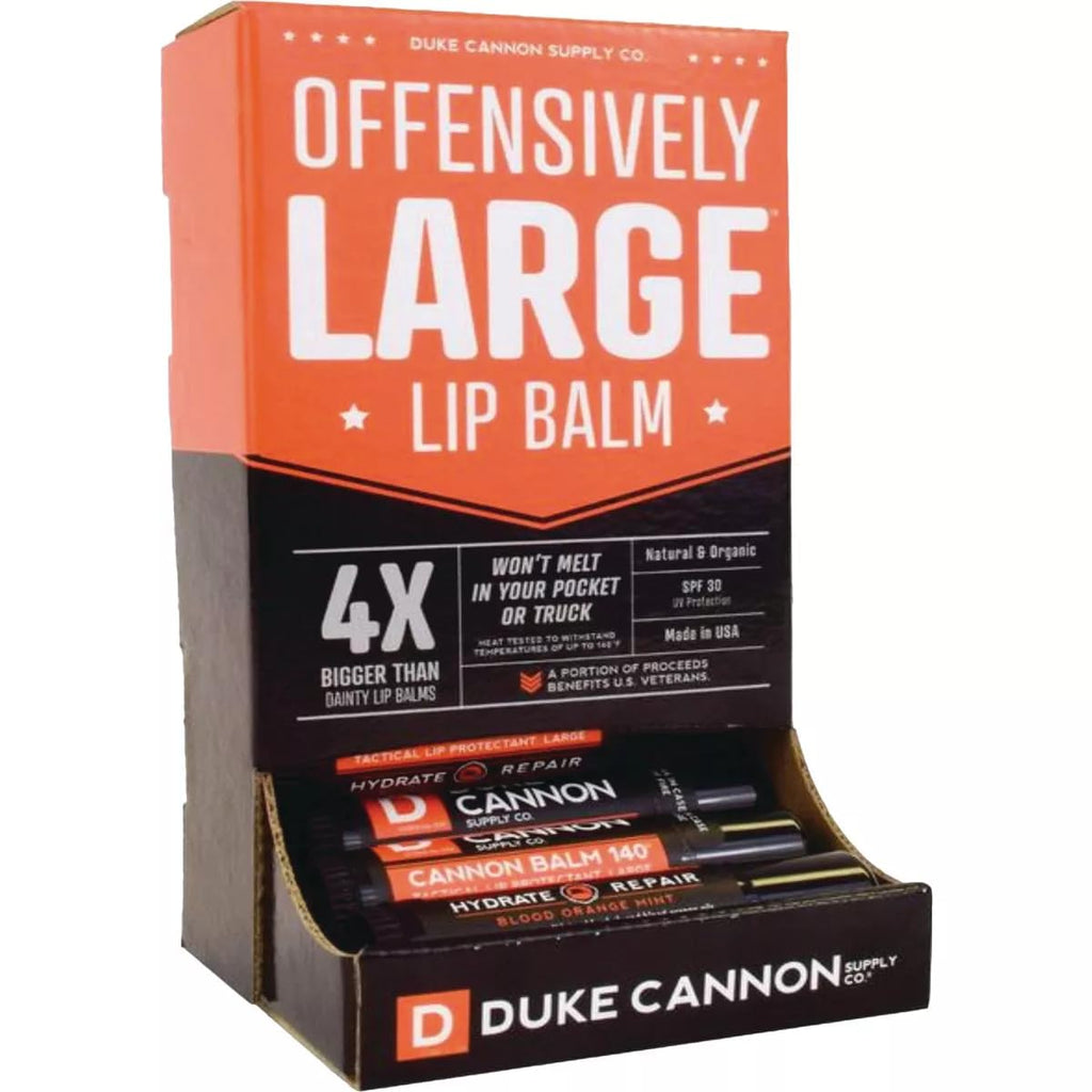 Duke Cannon Balm 140° Tactical Lip Protectant 15 Pack – Blood Orange Mint Lip Balm for Men, SPF 30, 0.56 oz Each