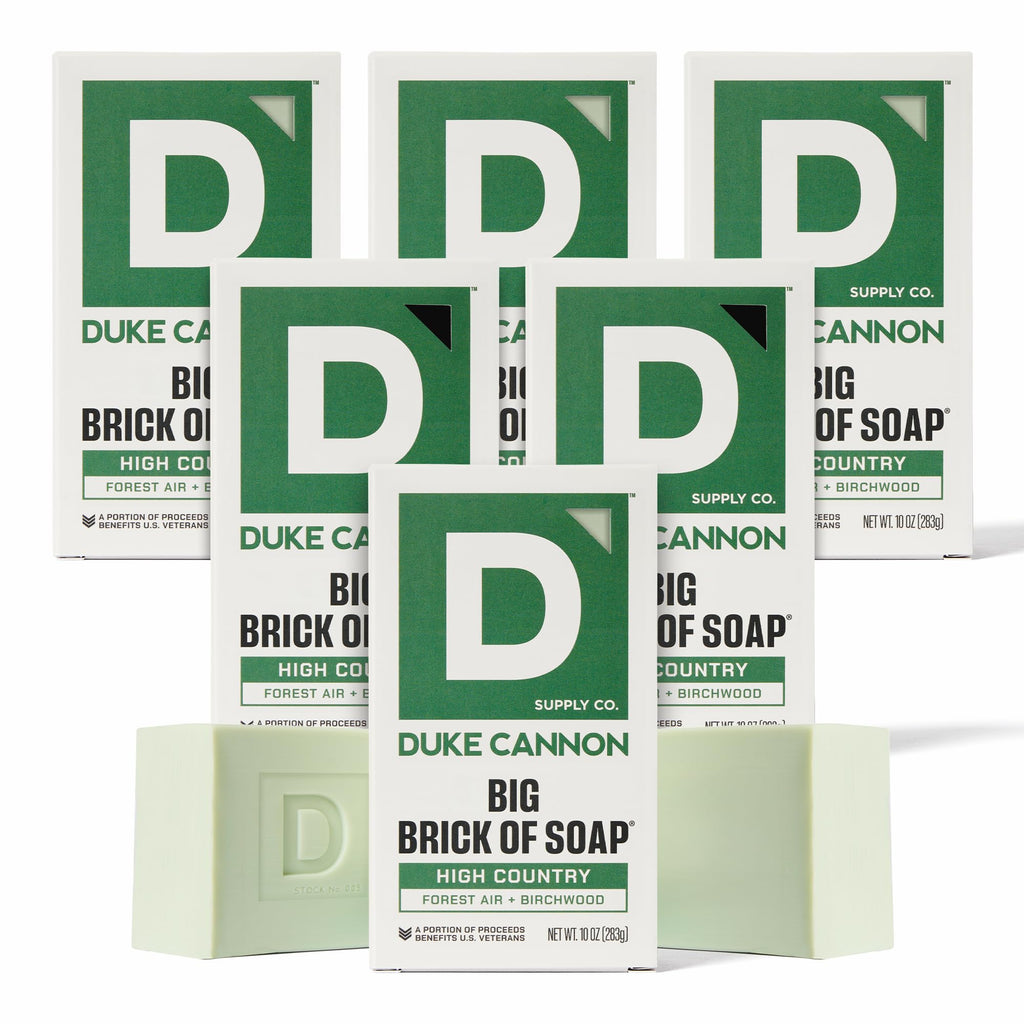 Duke Cannon Big Brick of Soap 6-Pack – High Country, Heavy-Duty 10 oz for Men