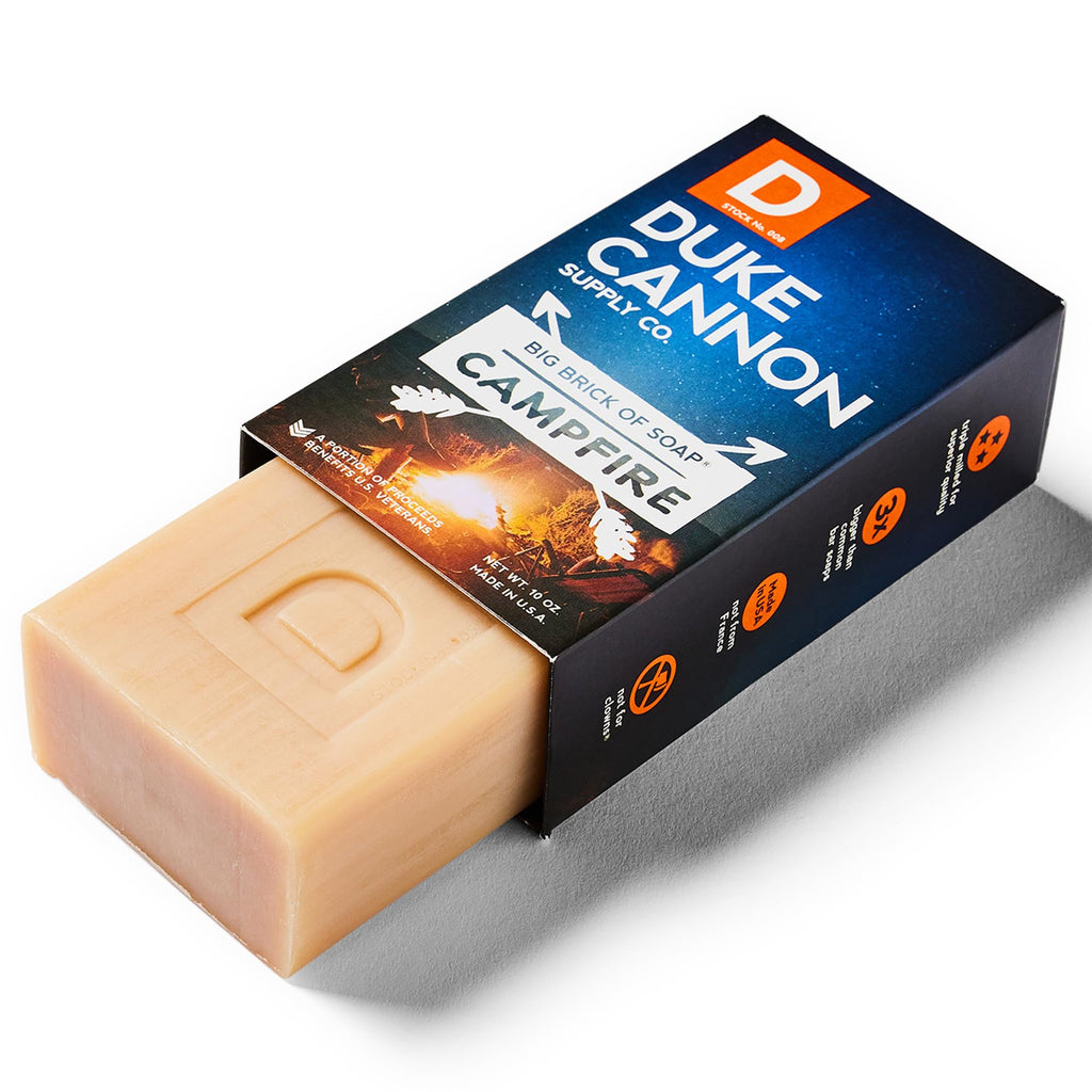 Duke Cannon Big Brick Soap Campfire 10oz 3-Pack – Smoky Hickory, American-Made