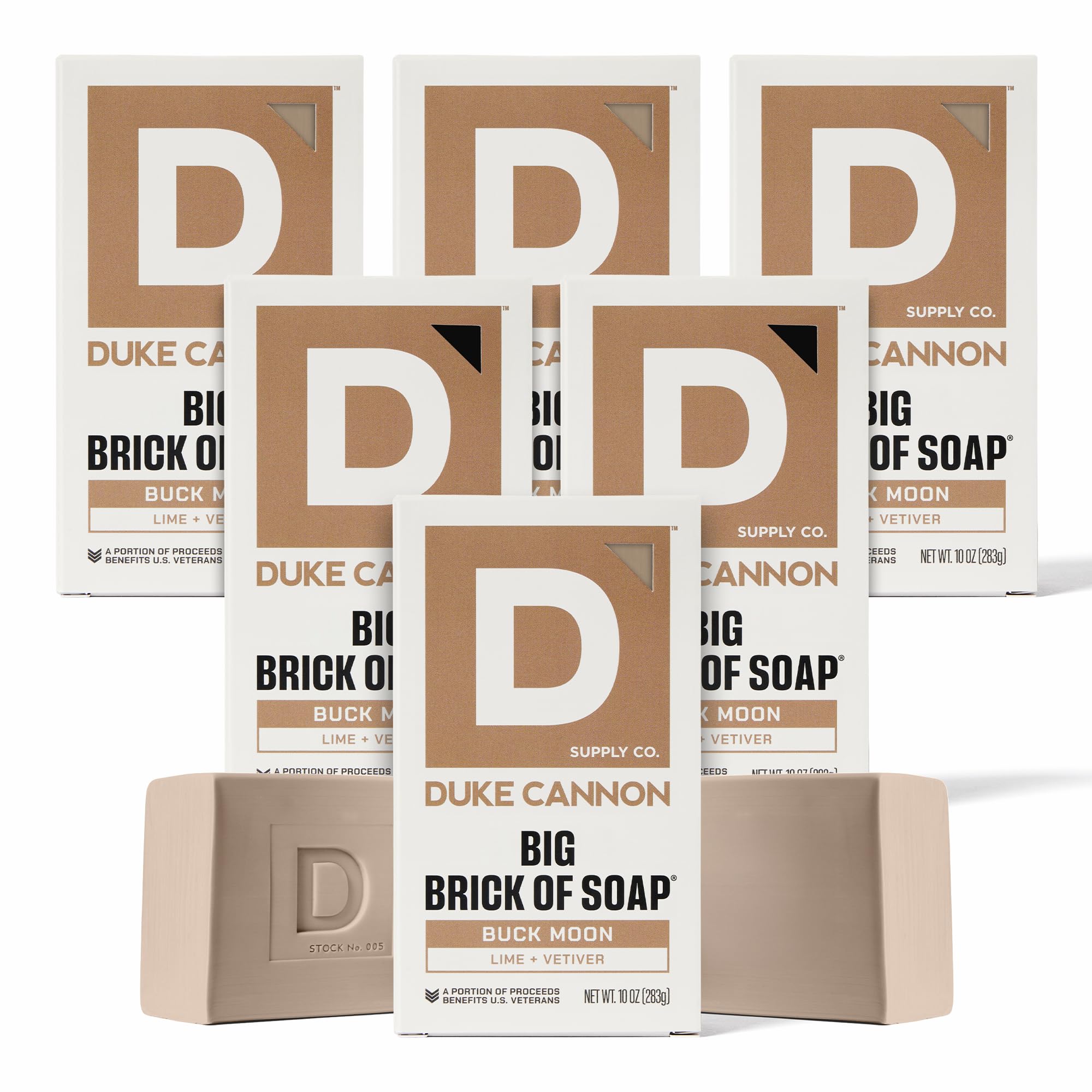 Duke Cannon Buck Moon Bar Soap Puck Bundle — 6 Pack, 5 oz Each