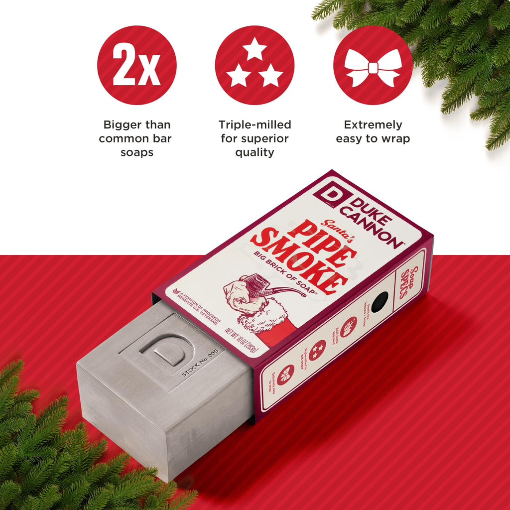 Duke Cannon Big Brick of Soap Holiday 4-Pack for Men – 10 oz Each – Long-Lasting Triple-Milled Bar Soaps in Holiday Scents