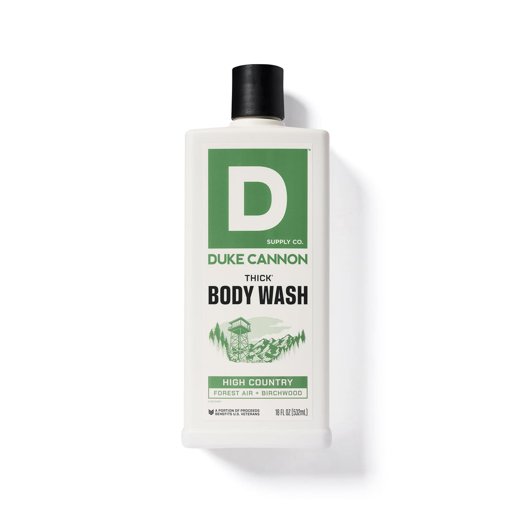 Duke Cannon Supply Co. Thick High-Viscosity Body Wash for Men High Country – Premium Ingredients, Plant-Based Thickeners, Superior Lather, Natural Exfoliate, 17.5 Fl Oz (3 Pack)