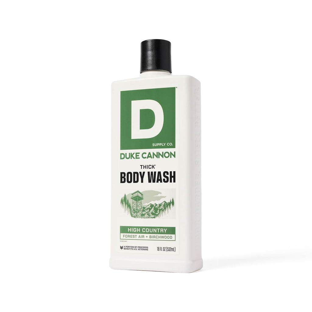 Duke Cannon Supply Co. Thick High-Viscosity Body Wash for Men High Country – Premium Ingredients, Plant-Based Thickeners, Superior Lather, Natural Exfoliate, 17.5 Fl Oz (3 Pack)