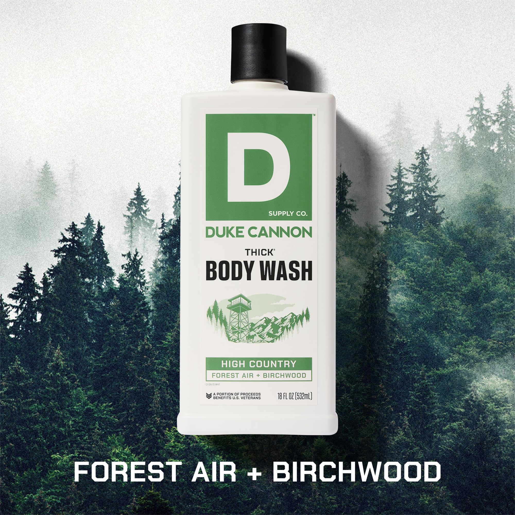 Duke Cannon Supply Co. Thick High-Viscosity Body Wash for Men High Country – Premium Ingredients, Plant-Based Thickeners, Superior Lather, Natural Exfoliate, 17.5 Fl Oz (3 Pack)