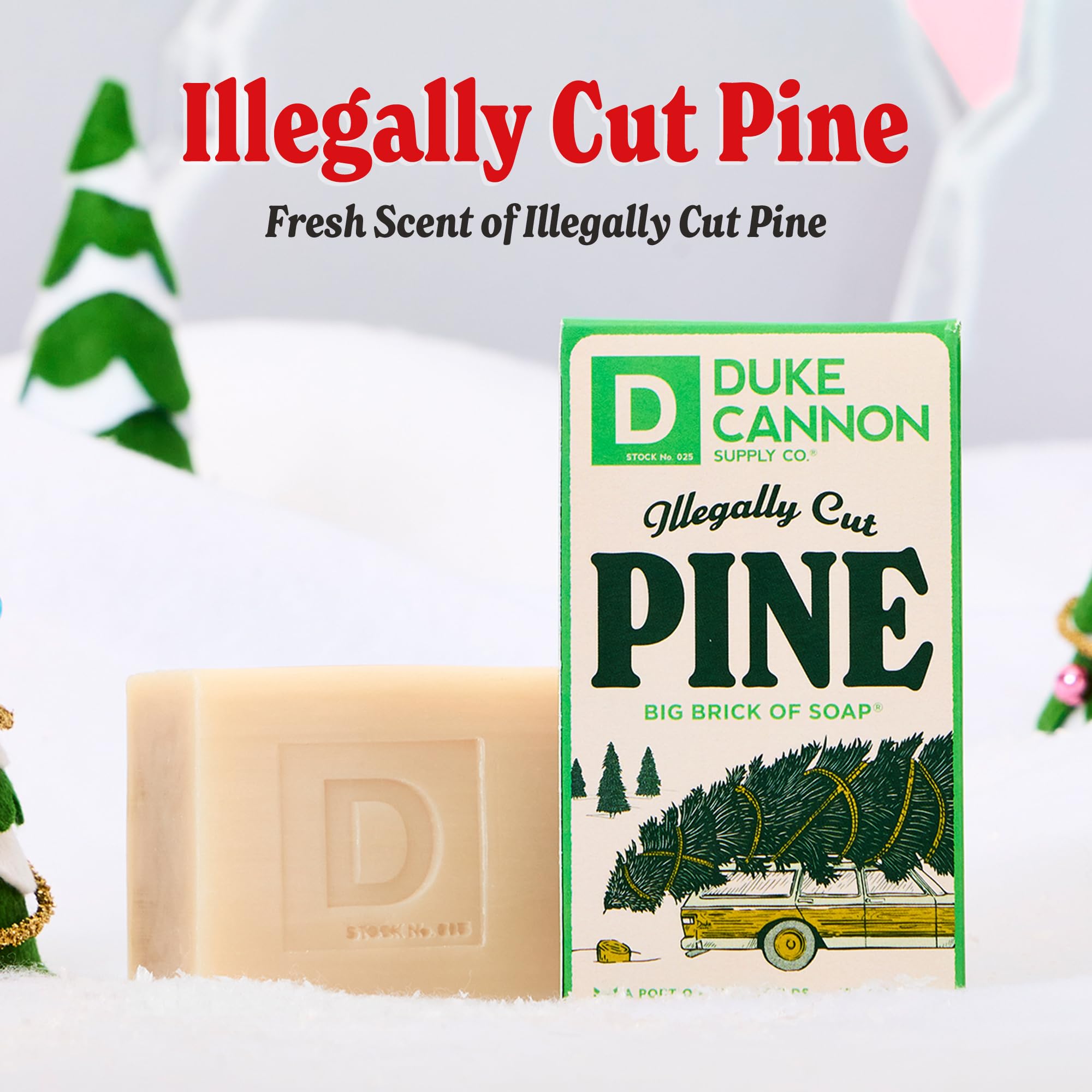 Duke Cannon Big Brick of Soap Holiday 4-Pack for Men – 10 oz Each – Long-Lasting Triple-Milled Bar Soaps in Holiday Scents