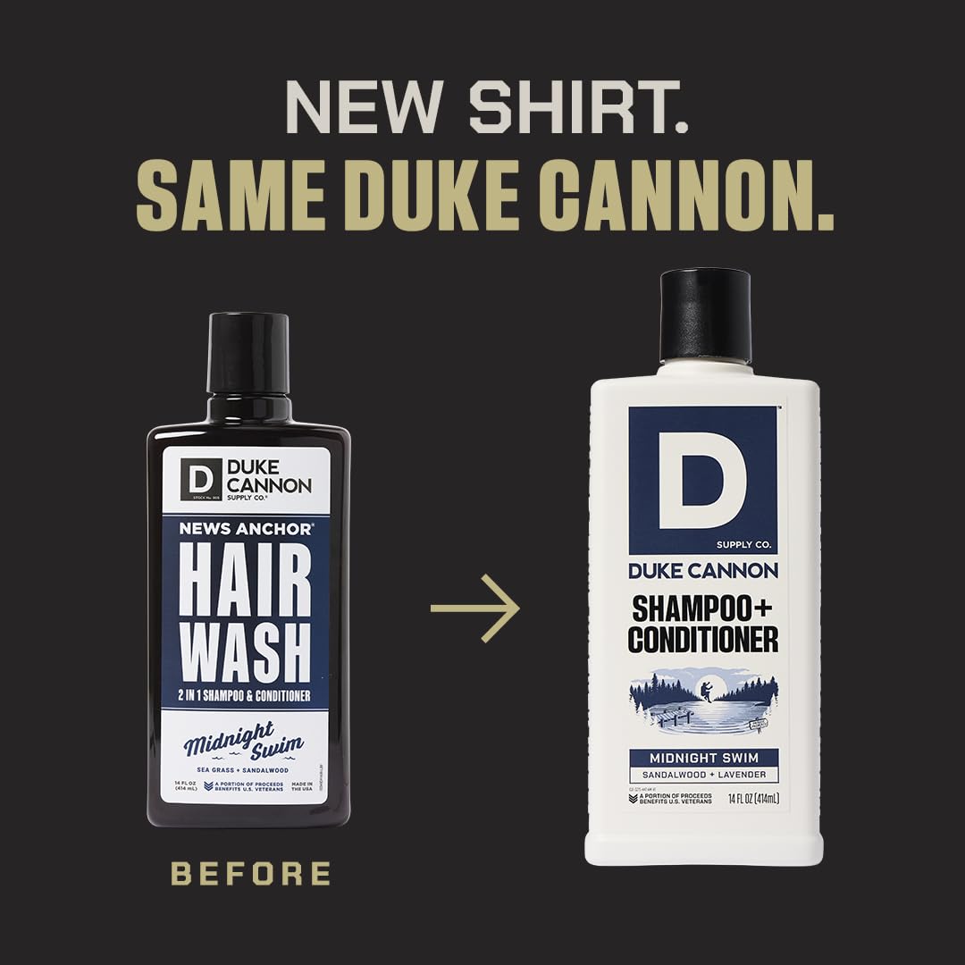 Duke Cannon Supply Co. 2-in-1 Hair Wash - Tea Tree & Midnight Swim - 14 oz 2-Pack