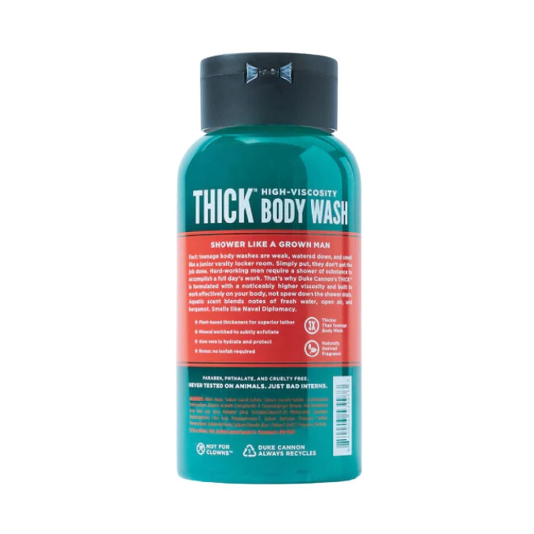 Duke Cannon Supply Co. THICK High-Viscosity Body Wash for Men – Naval Diplomacy Scent, 17.5oz 3-Pack