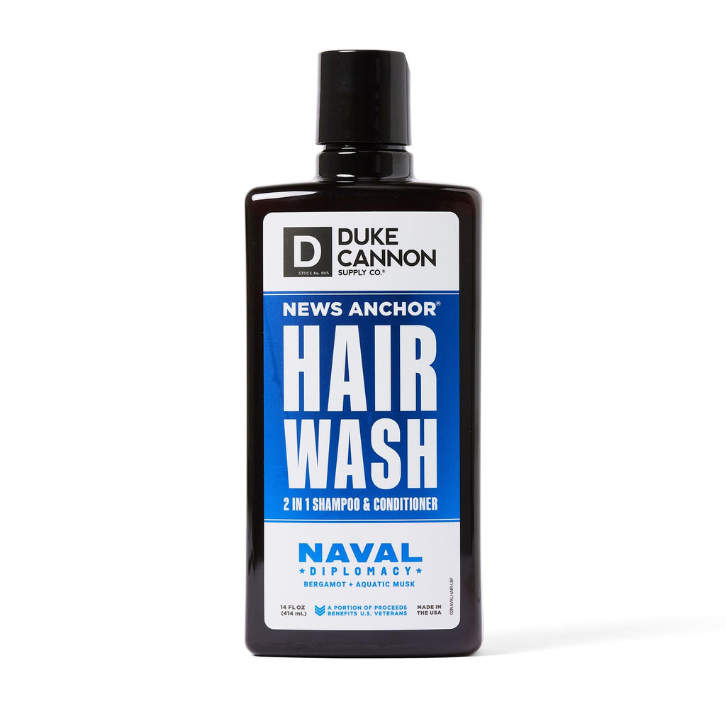 Duke Cannon News Anchor 2-in-1 Hair Wash – Naval Diplomacy, 14 oz