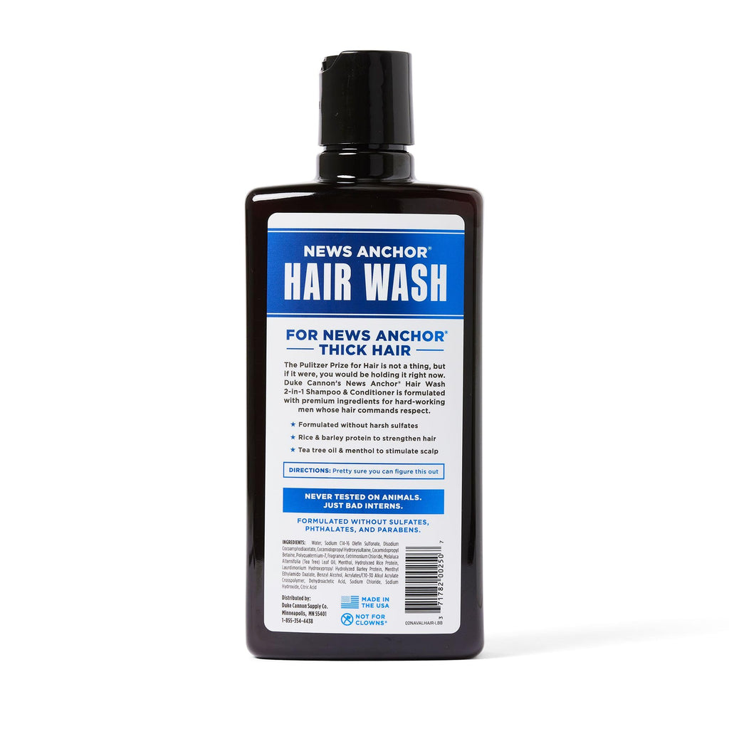 Duke Cannon News Anchor 2-in-1 Hair Wash – Naval Diplomacy, 14 oz
