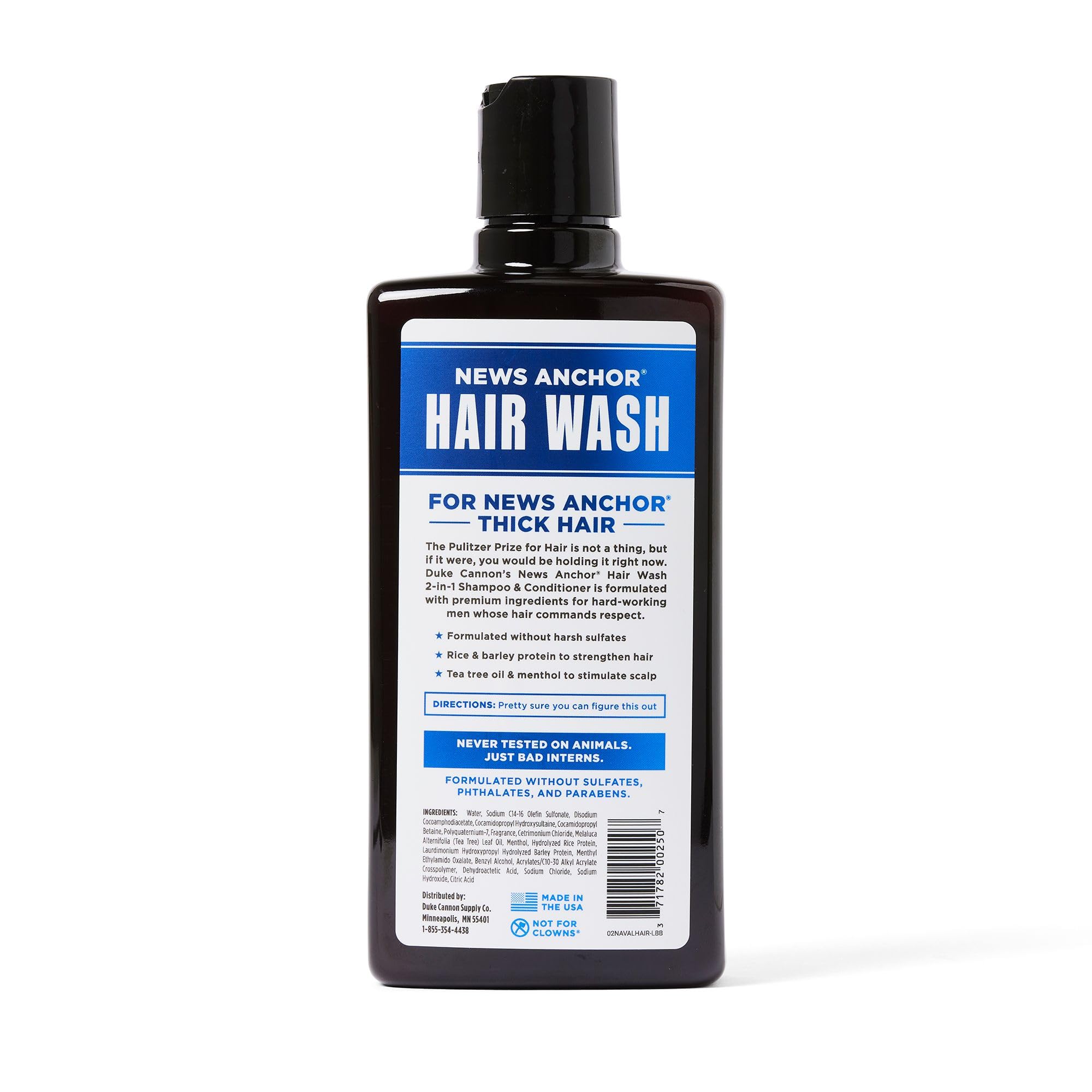 Duke Cannon News Anchor 2-in-1 Hair Wash – Naval Diplomacy, 14 oz