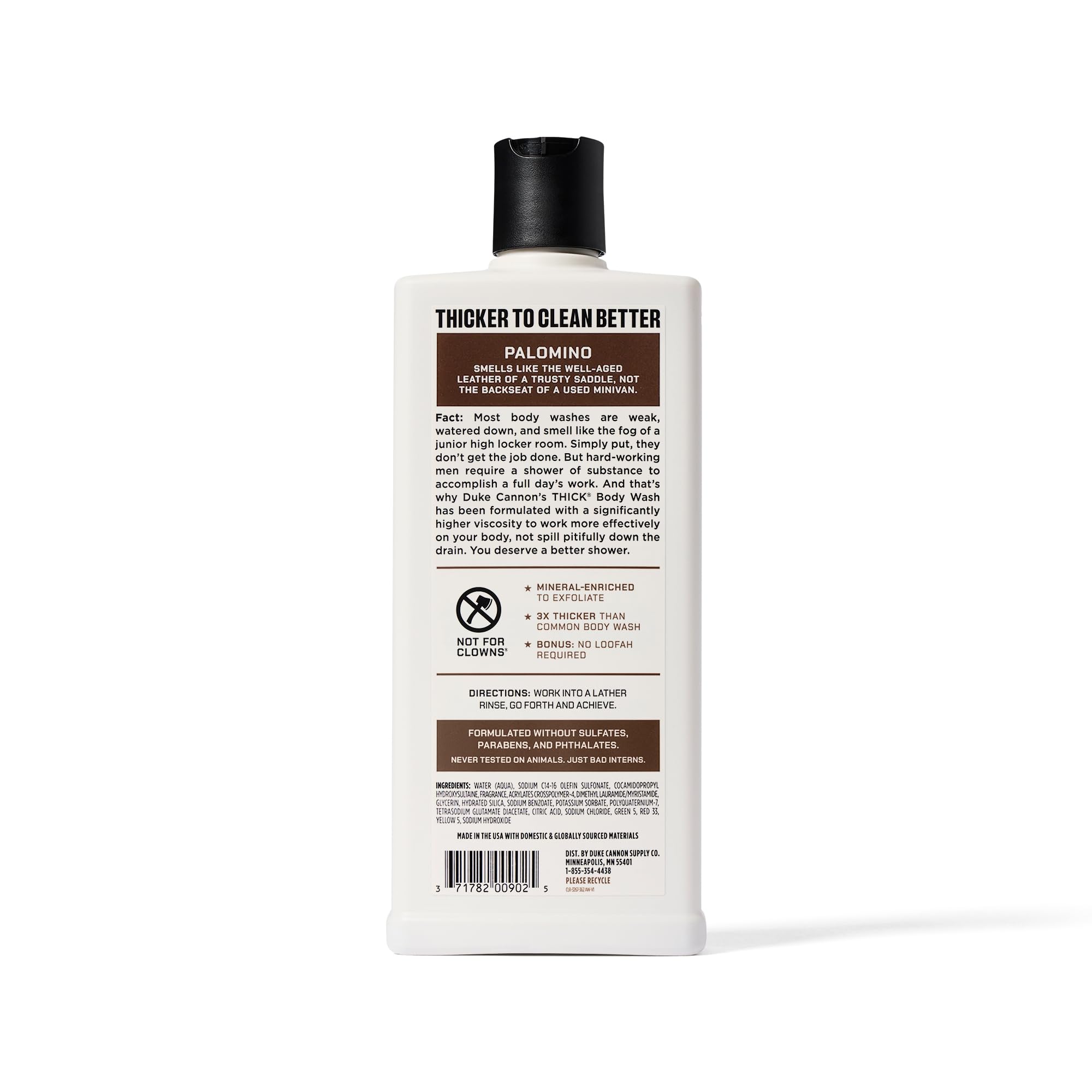 Duke Cannon Palomino Thick Body Wash – 3x Thicker, 18 oz 3-Pack for Men