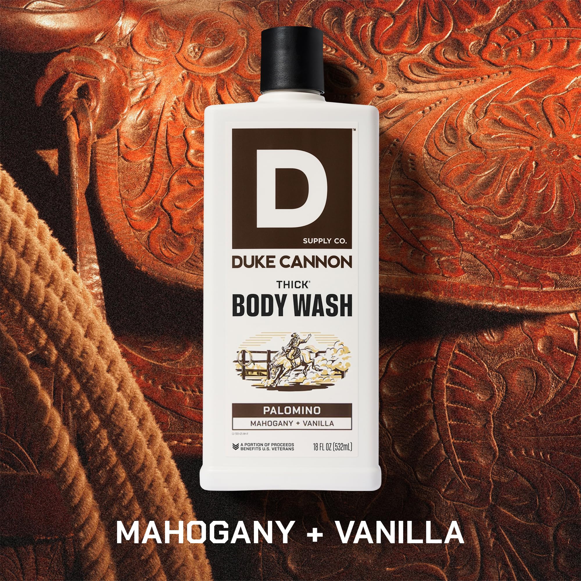 Duke Cannon Palomino Thick Body Wash – 3x Thicker, 18 oz 3-Pack for Men