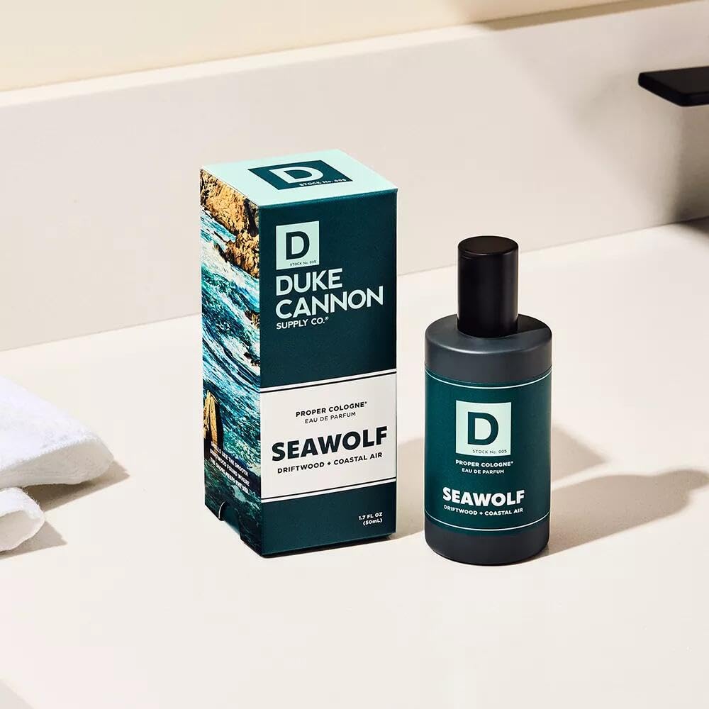 Duke Cannon Proper Cologne Seawolf | Driftwood & Coastal Air – Subtle, Long-Lasting Men’s Eau de Parfum 1.7 fl oz