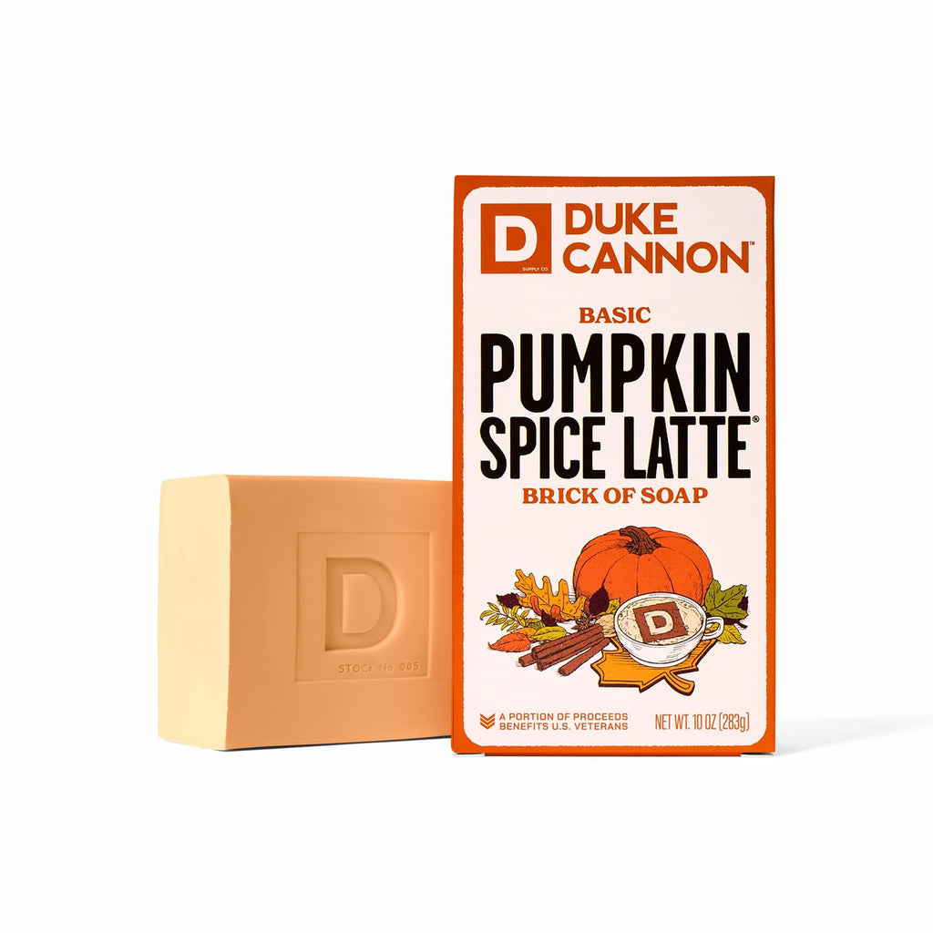 Duke Cannon Big Brick Pumpkin Spice Latte Soap – 10 oz for All Skin Types | Masculine Scent