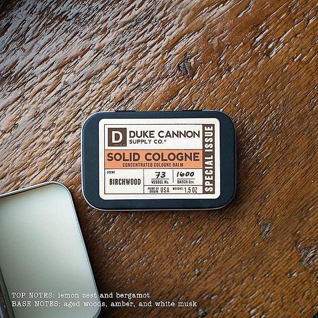 Duke Cannon Supply Co. Solid Cologne Birchwood Balm – 1.5 oz, Travel-Ready