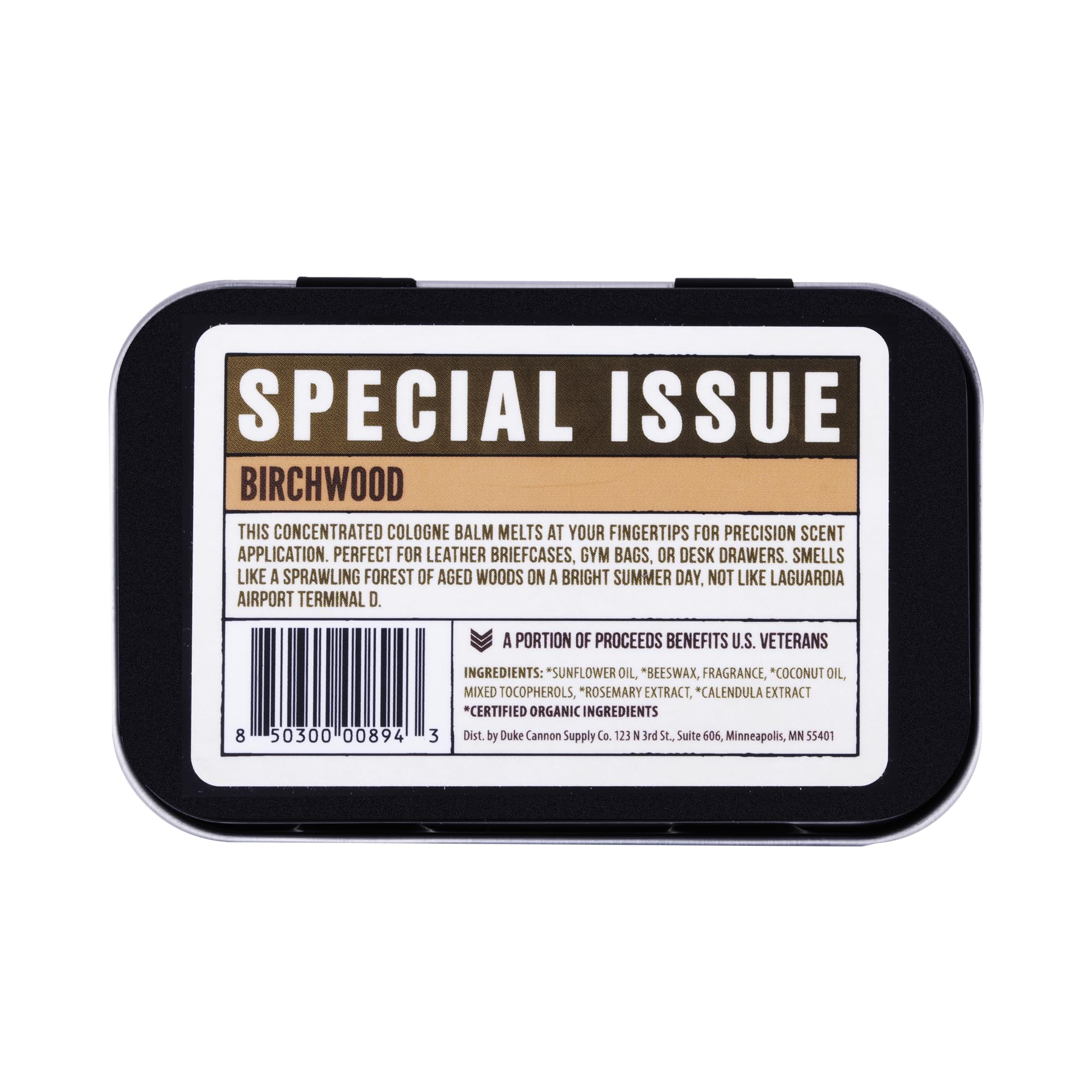 Duke Cannon Supply Co. Solid Cologne Birchwood Balm – 1.5 oz, Travel-Ready