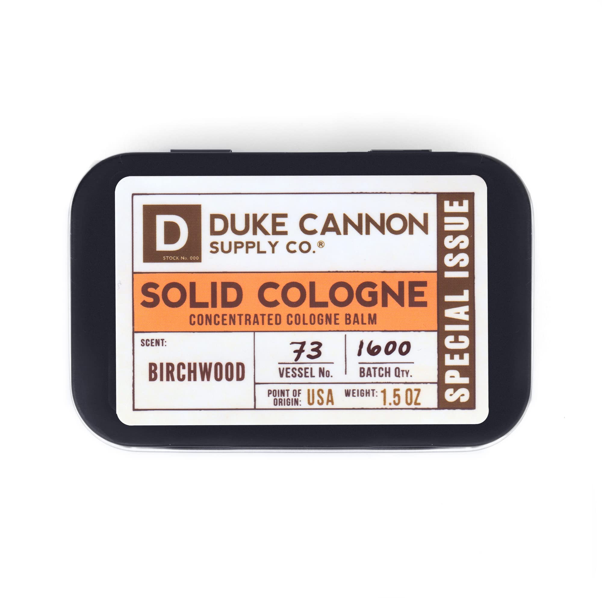 Duke Cannon Supply Co. Solid Cologne Birchwood Balm – 1.5 oz, Travel-Ready