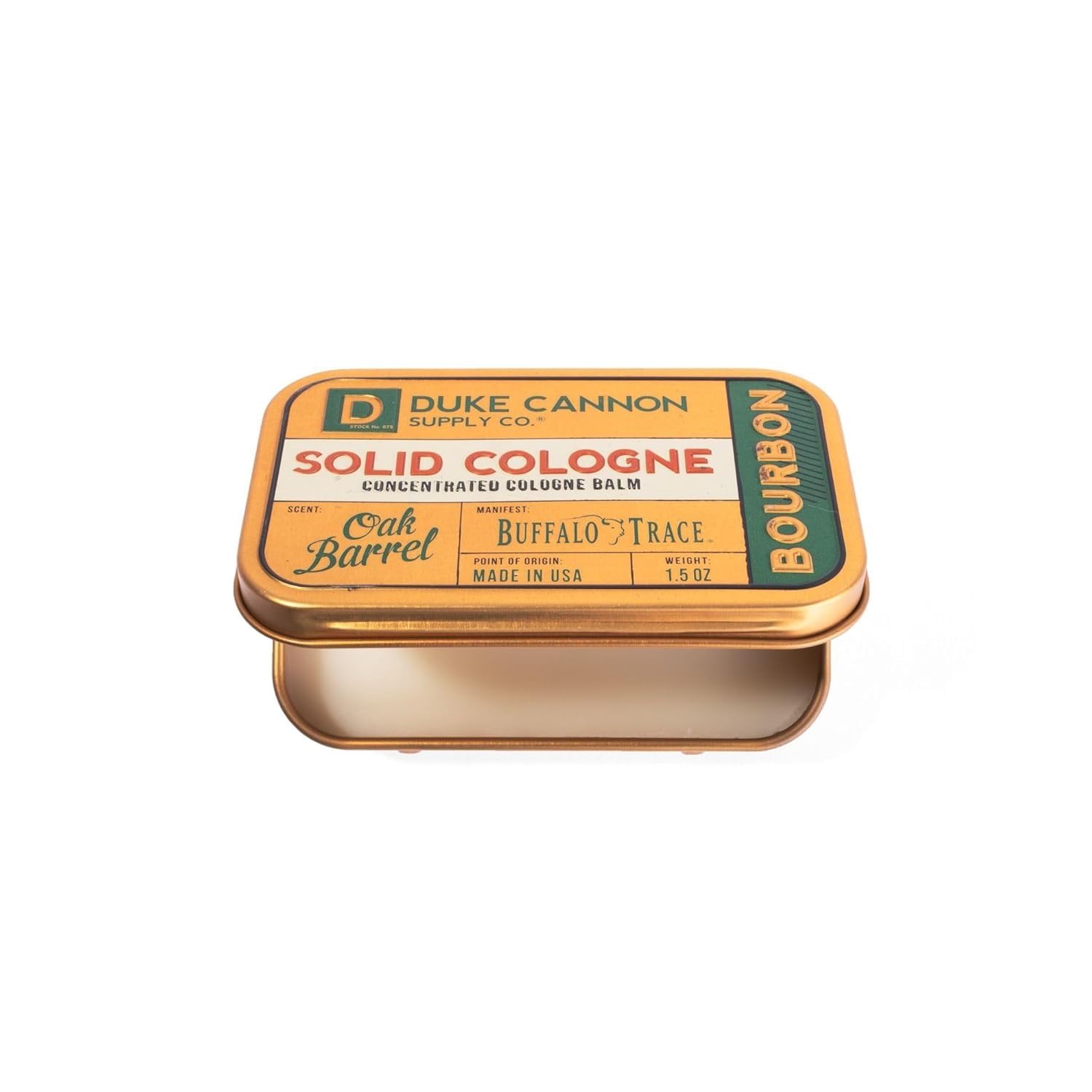 Duke Cannon Solid Cologne Bourbon – Woodsy Oak Barrel Scent, 1.5 oz