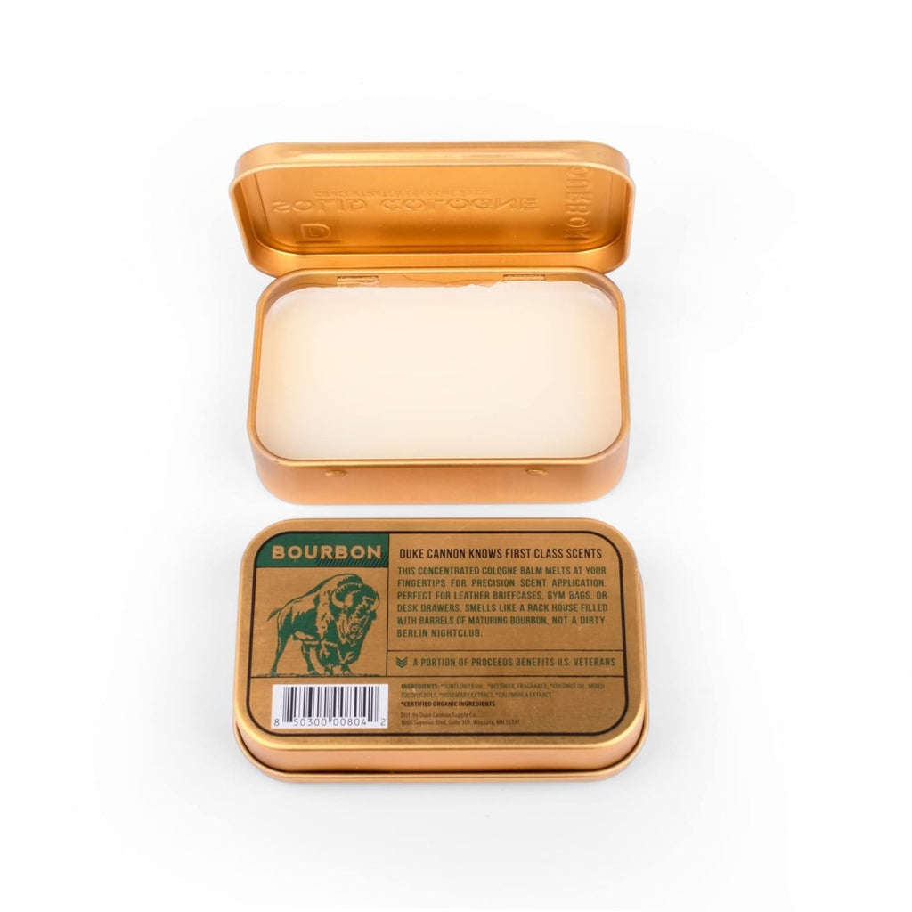 Duke Cannon Solid Cologne Bourbon – Woodsy Oak Barrel Scent, 1.5 oz