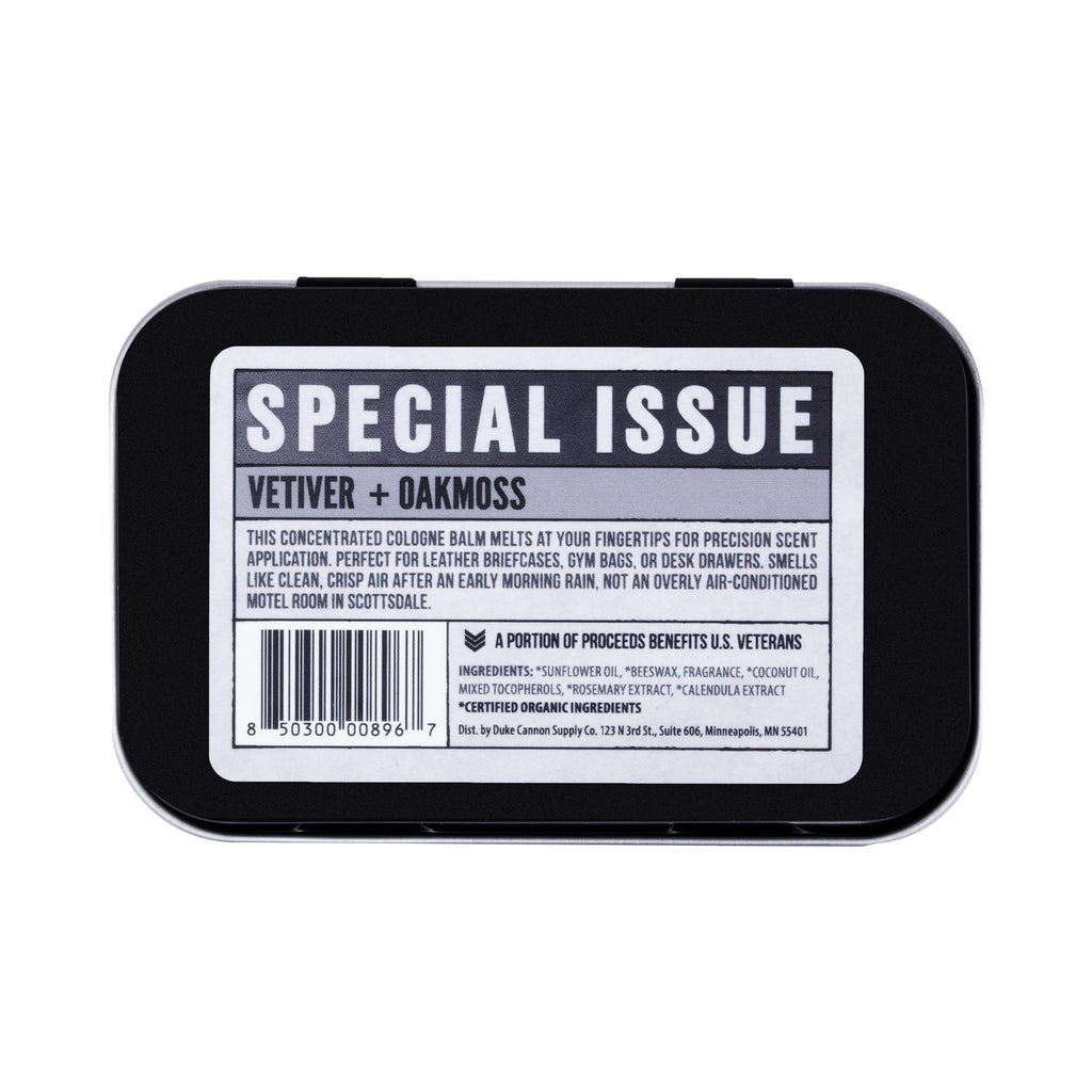 Duke Cannon Solid Cologne for Men – Vetiver & Oakmoss (Fresh Air, Sandalwood) 1.5 oz Tin, Travel-Ready Balm