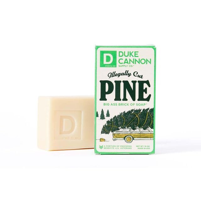 Duke Cannon Supply Co. Holiday Edition Illegally Cut Pine Soap & Tactical Scrubber | Fresh Cut Pine Scent | Paracord Pouch