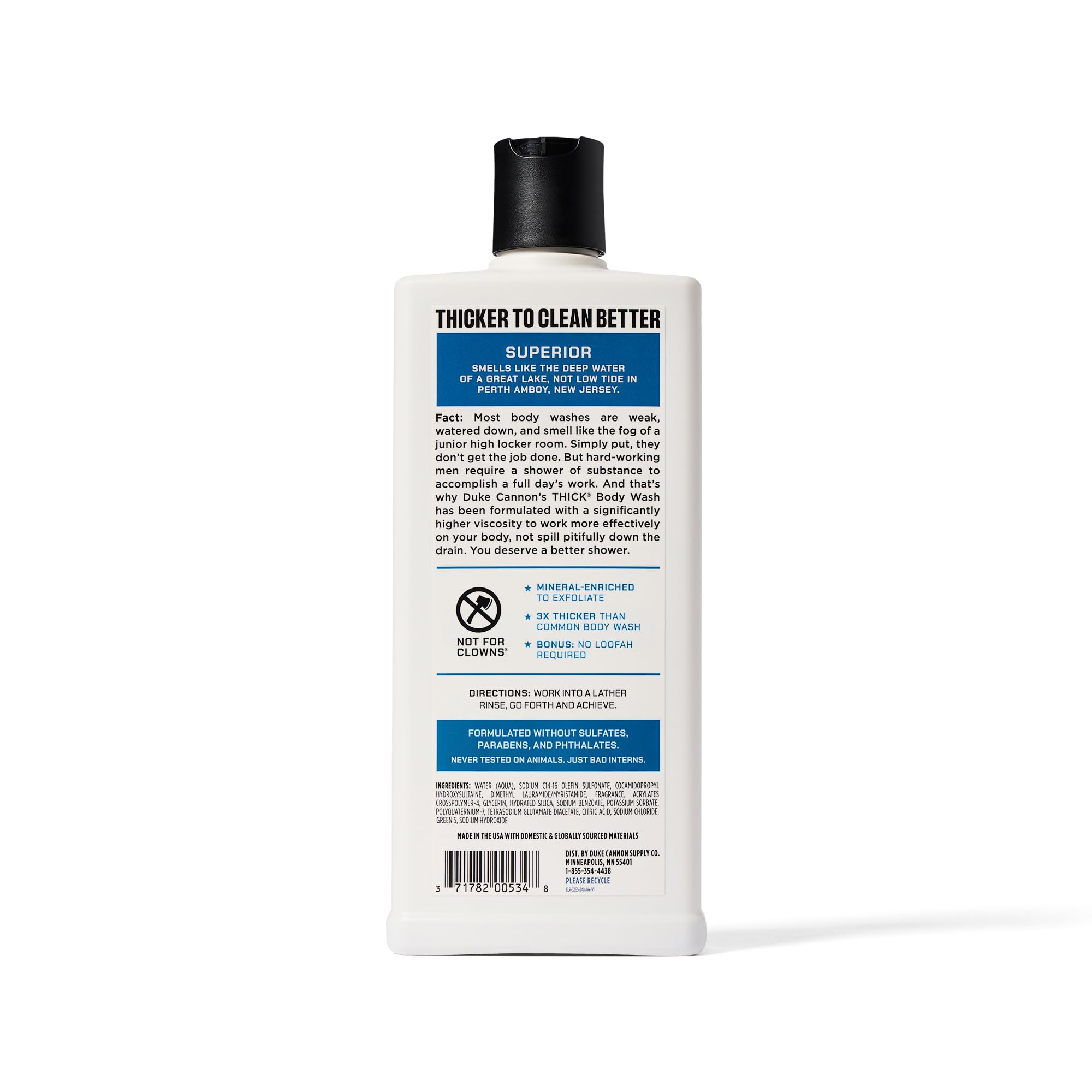 Duke Cannon Thick Body Wash – Superior Men’s Premium Body Wash, Deep Clean, 18oz, Sulfate-Free, Moisturizing Formula (3 Pack)