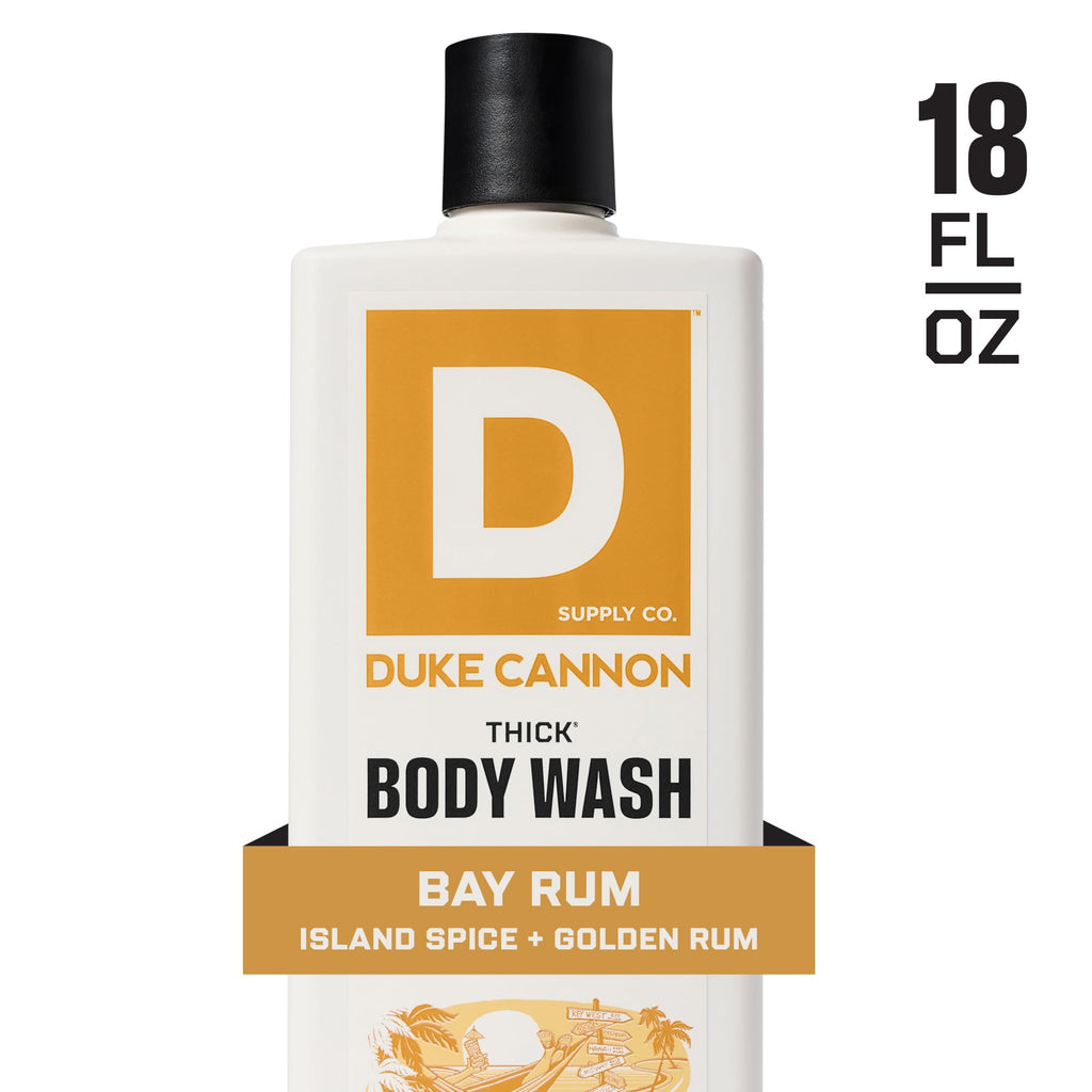 Duke Cannon THICK High-Viscosity Body Wash for Men – Bay Rum with Minerals & Aloe, Paraben-Free, 17.5 oz (Pack of 3)