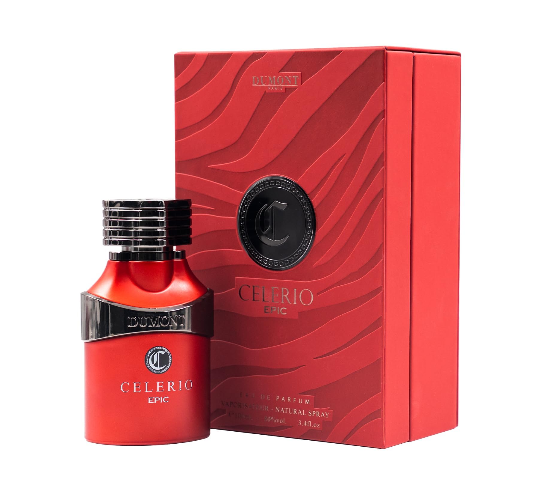 Dumont Celerio Epic Eau De Perfume – Unisex 3.4oz, Red Bottle, Long-Lasting Scent