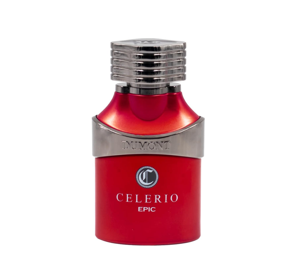 Dumont Celerio Epic Eau De Perfume – Unisex 3.4oz, Red Bottle, Long-Lasting Scent