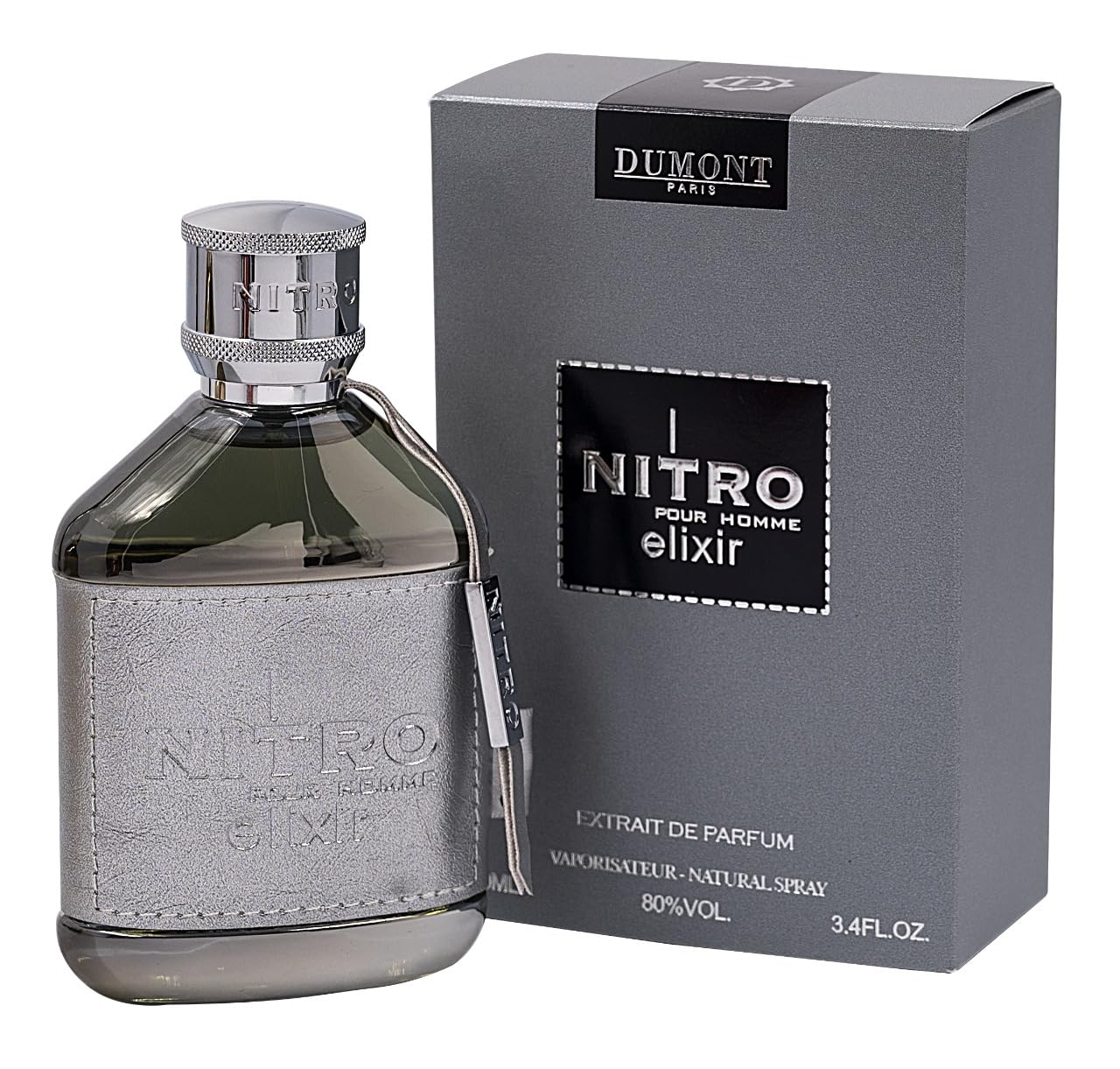 Dumont Nitro Elixir Pour Homme – Extrait De Parfum for Men | Long Lasting Luxury Fragrance | Bold, Elegant, & Sensual Scent | EDP 3.4 FL OZ | 80% Vol | Nitro Perfume for Men