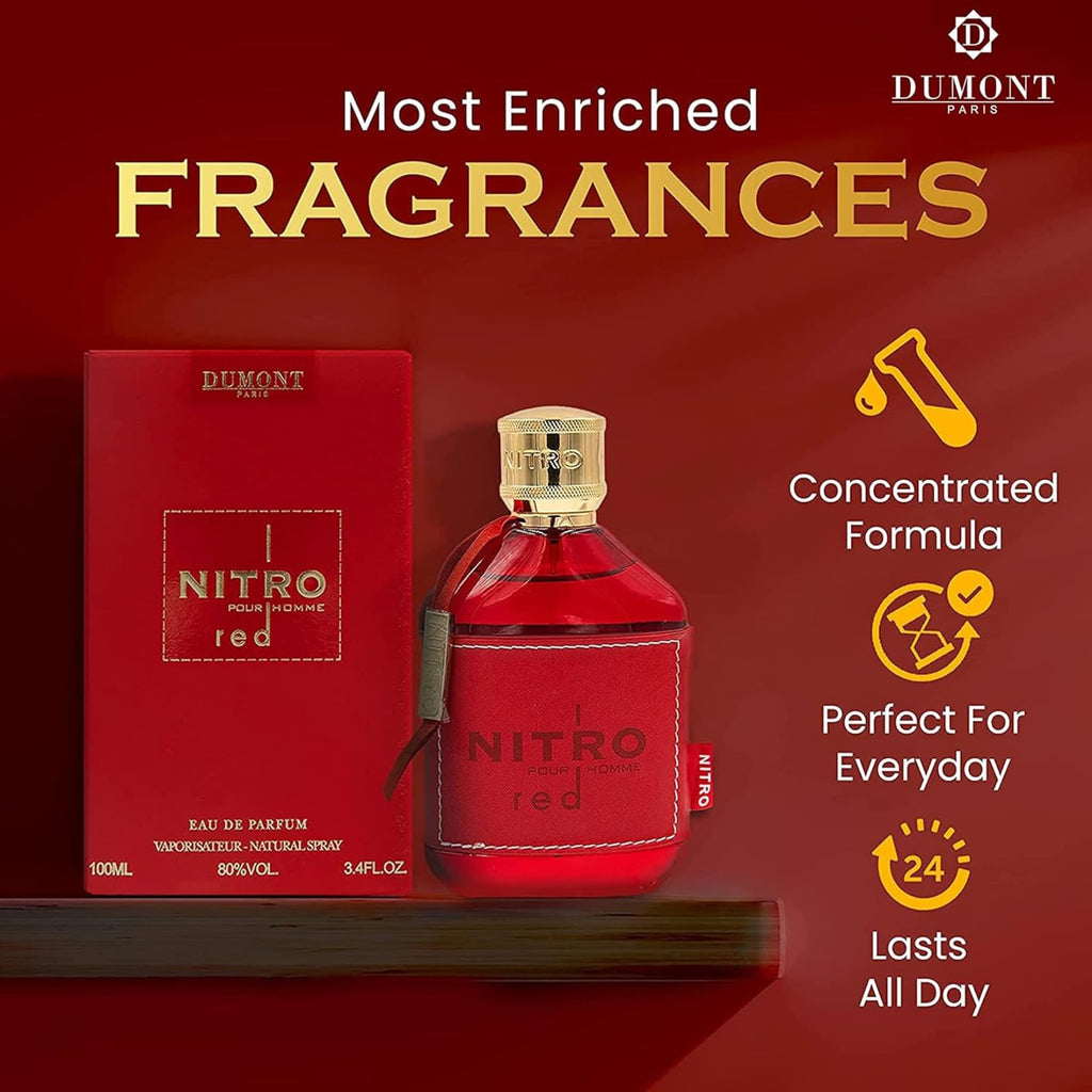 Dumont Nitro Red Pack of 2 Eau de Parfum Set – 3.45 fl oz Each