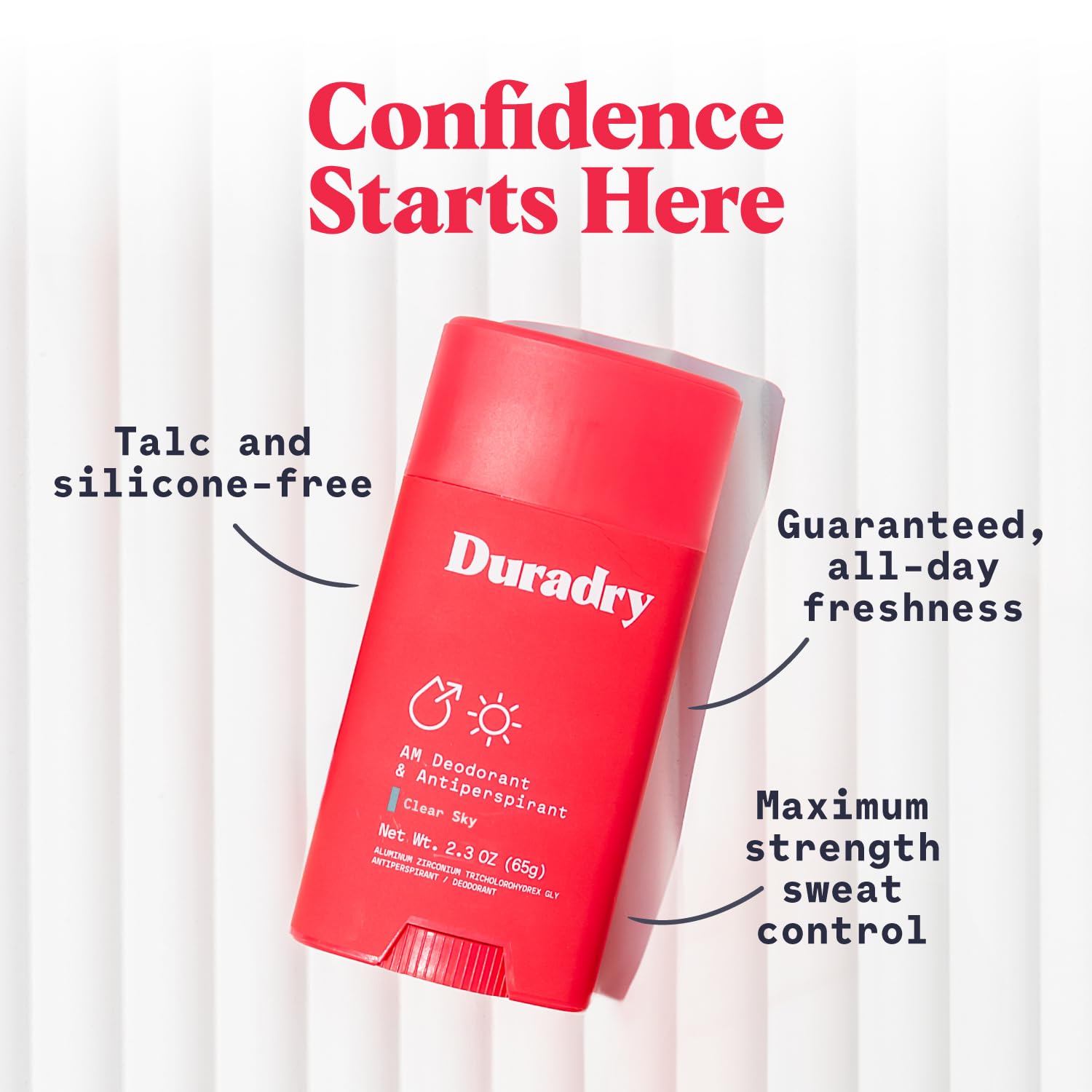 Duradry Clinical-Strength Antiperspirant Deodorant for Women and Men – 90% Natural, Talc & Silicone-Free