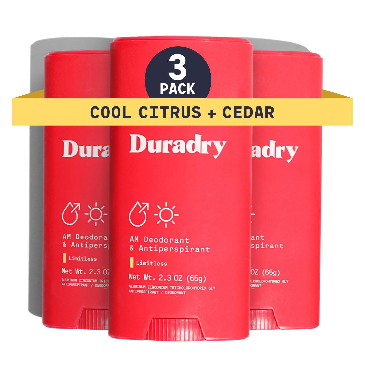 Duradry Limitless Antiperspirant Deodorant – Cool Citrus & Cedar | 3 Pack
