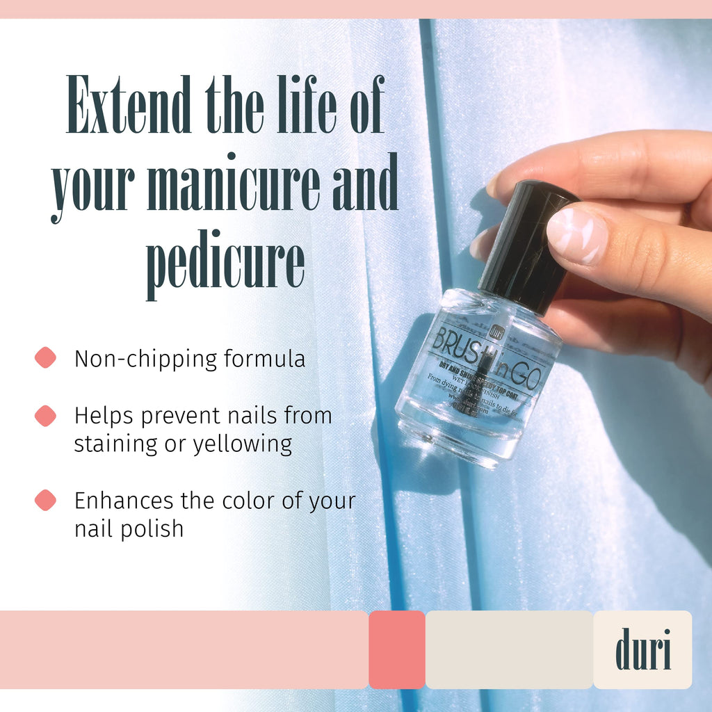 duri Brush'n Go Top Coat & Drop'n Go Drying Drops – Fast Dry, Wet-Look Shine, Vegan