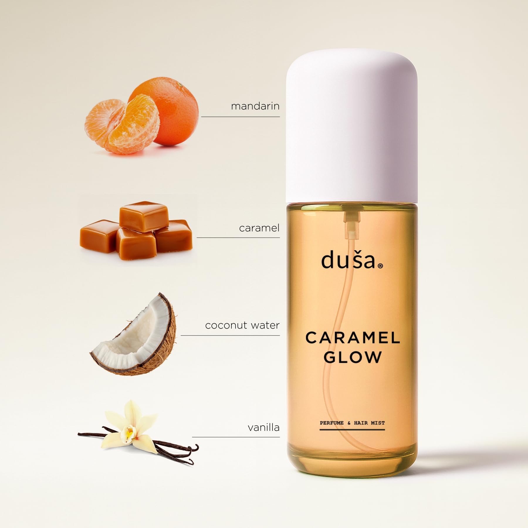 DUSA Caramel Glow Hair Perfume & Body Mist – Long-Lasting Scent for Hair & Skin | 100 ml