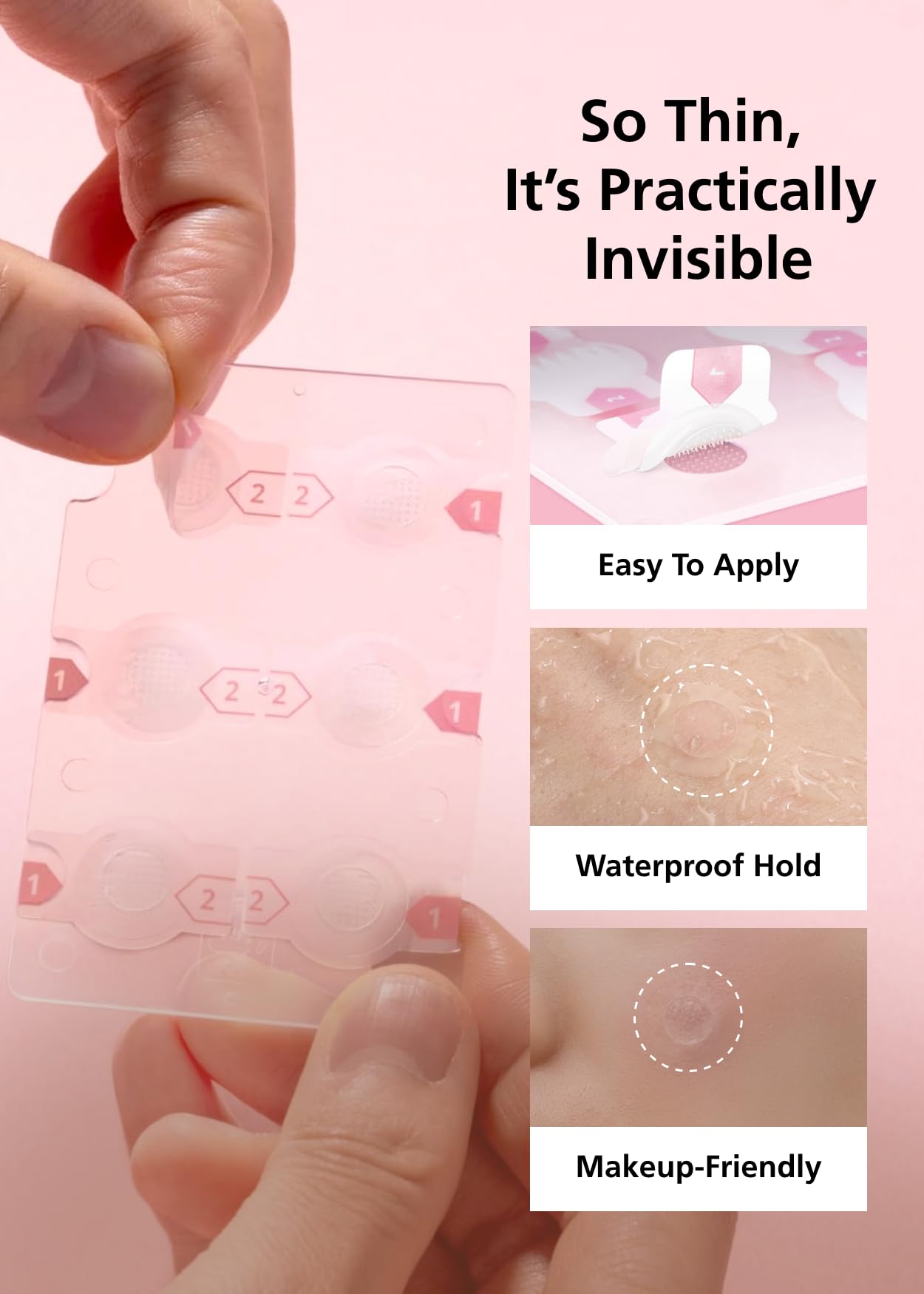 DWEasyDerm Easyderm Real Calming Patch – Pimple Patches with Niacinamide, Hyaluronic Acid & EGF | 24 Patches (4 Packs) | 285µm