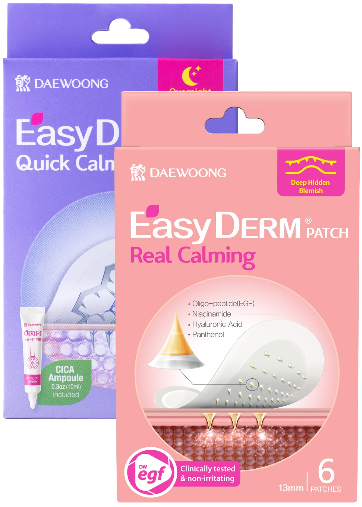 DWEasyDerm EasyDerm Micro Point Acne Patch Duo – 10 Magnesium Patches + 6 Calming Microdart Patches | 2-Step K-Beauty Skincare Kit