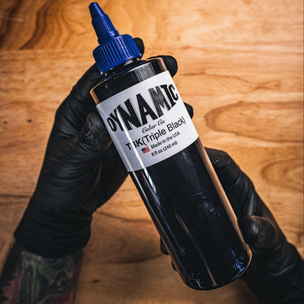 Dynamic Color Co Triple Black Ink Bottle 8oz – Deep Black Tattoo Ink