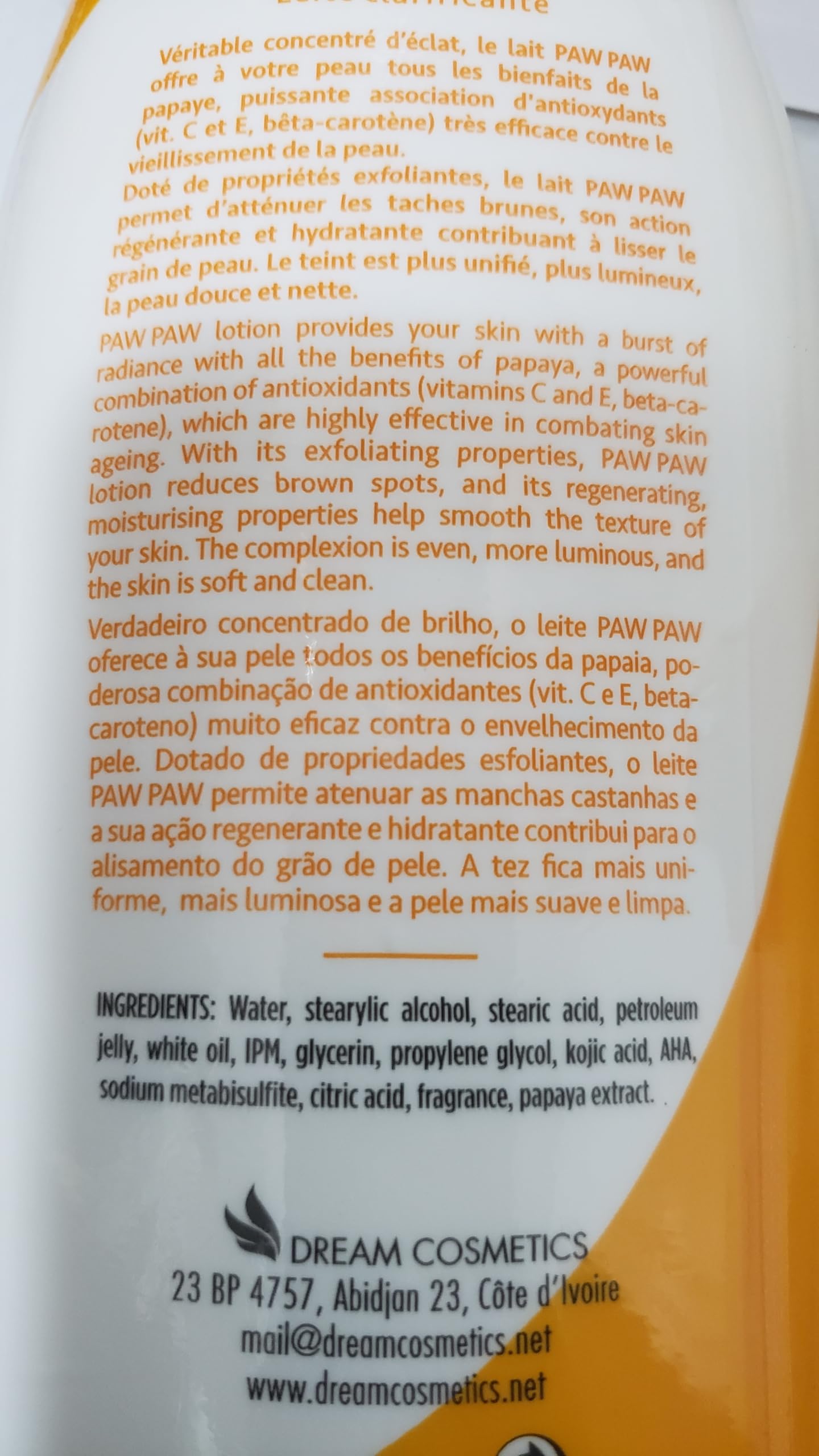E de B Paw Paw Papaya Clarifying Lotion Set — 500ml Lotion, 1oz Tube, 300ml Jar, 1oz Oil, 7oz Soap
