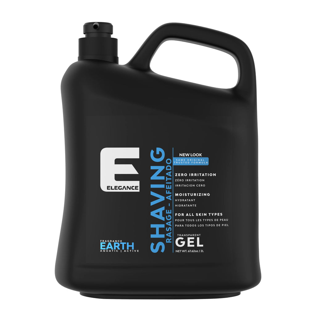 E Elegance Transparent Shaving Gel – Unisex Barber Accessories, Aquatic Earth Fragrance, 4.2 lb