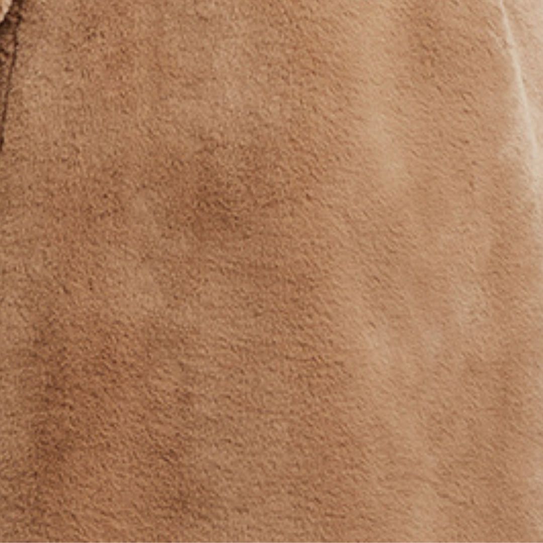 Arinette Faux Fur Tie Waist Coat - Camel
