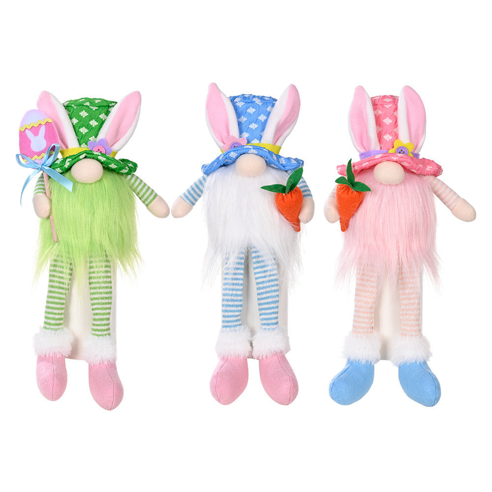 Long Legged Bunny With Easter Decorations And Lights