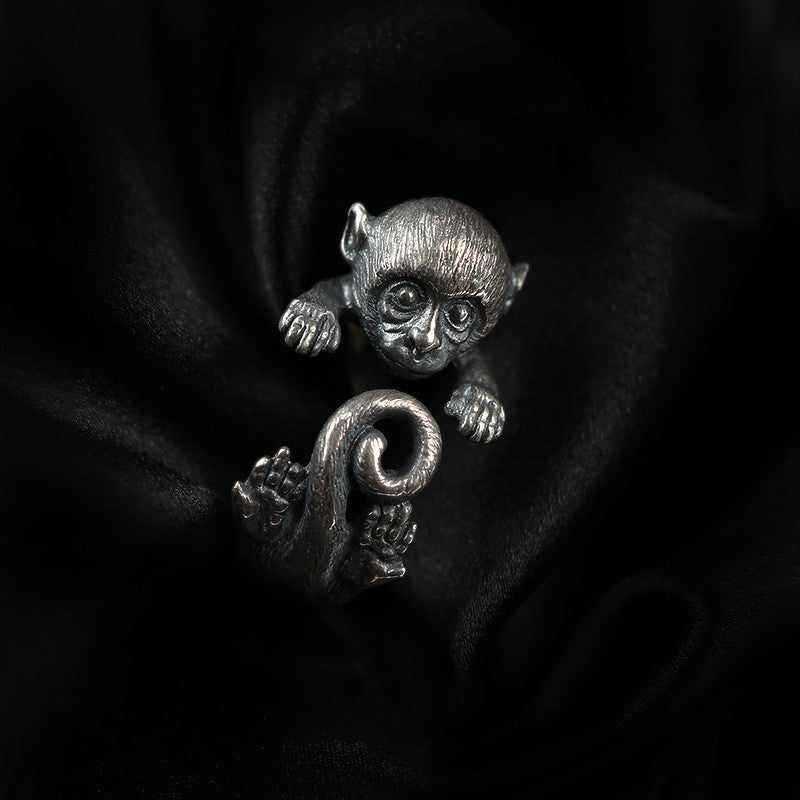 Handmade Men's And Women's Silver Opening Adjustable