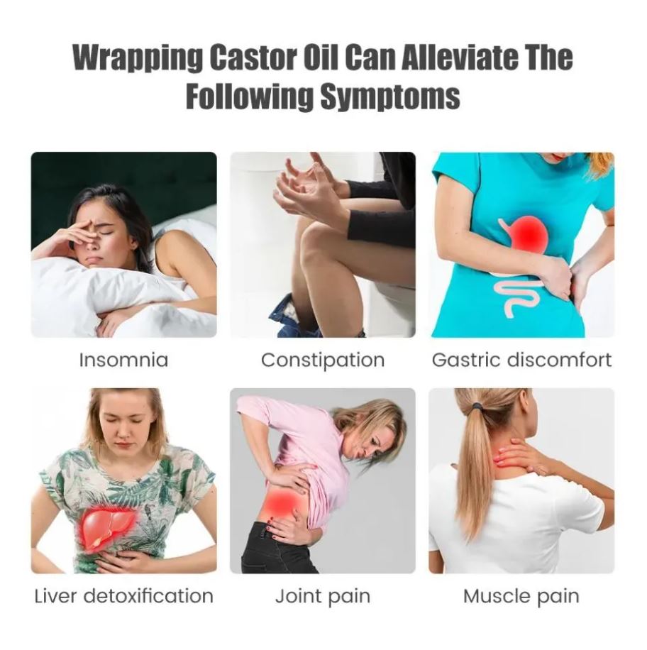 Organic Castor Oil 2 Piece Pack with a Premium Butterfly Body Wrap (Up to 45" Waist)