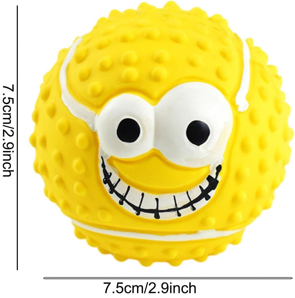 Dog Latex Balls Latex Face Ball Dog Toy Smile Face Dog Balls Bouncy Chewing Balls Squeaky Dog Face Balls Puppy Chew Toy Pet Latex Balls Suitable For Small Medium Dogs Cats Kittens
