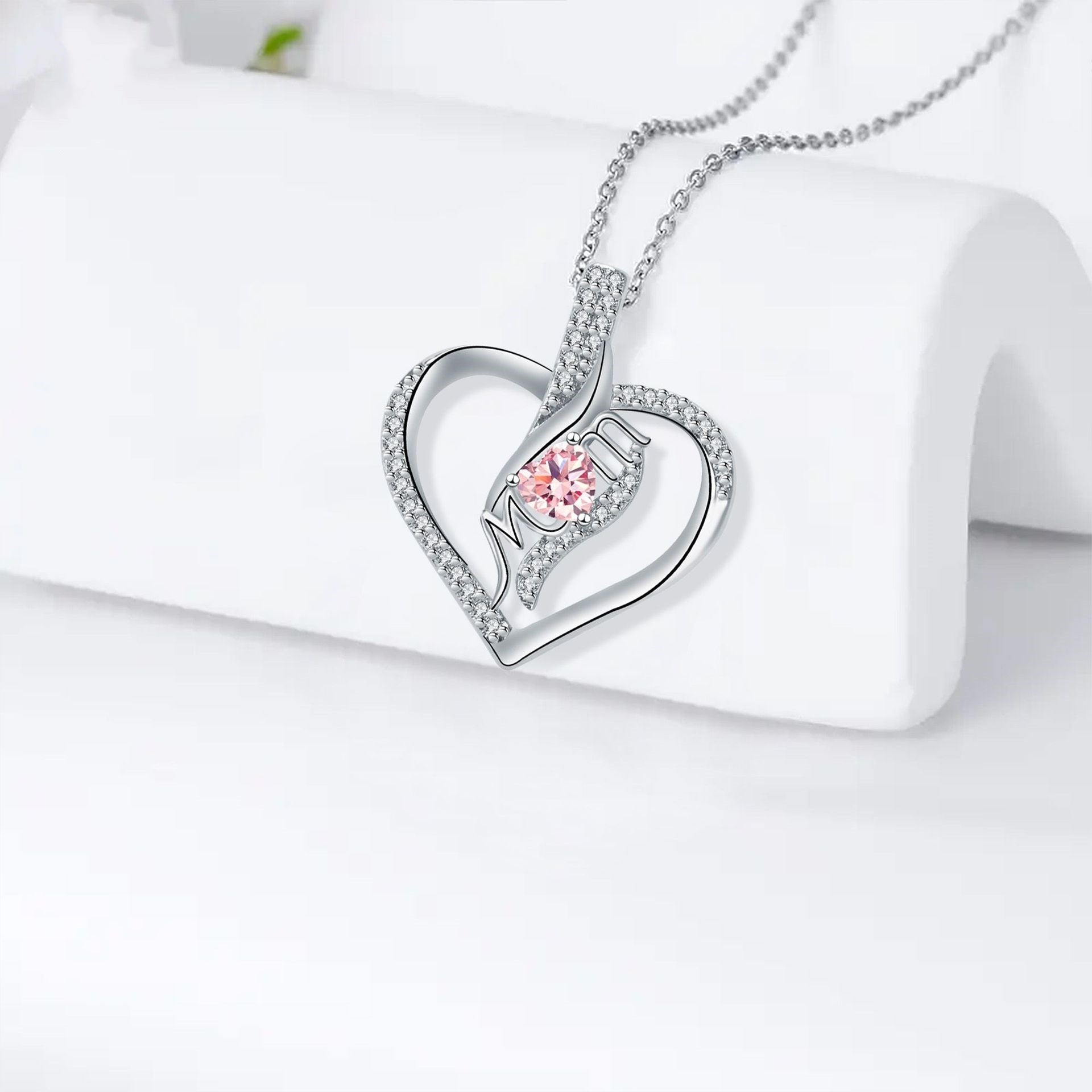 MOM Love Inlaid Women's Necklace Mother's Day Gift